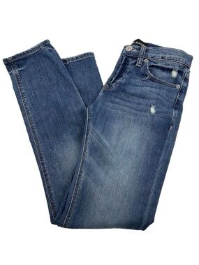 Express Jeans Women's Size 00 Distressed Blue Mid Rise